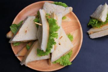 tuna sanwich on black background