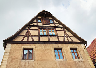 Facade of medieval house,  Rothenburg ob der Tauber, Germany