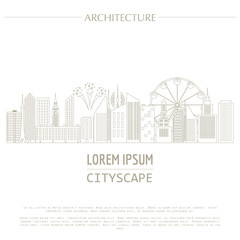 Fototapeta premium Cityscape graphic template. Modern city architecture. Vector ill