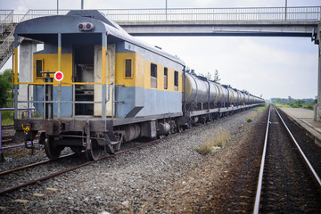 Obraz premium Oil and fuel transport by rail