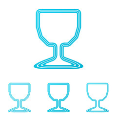 Cyan line wine logo design set