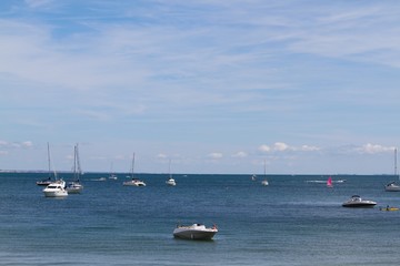 Boats in the blue sea