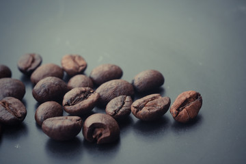 Coffee Beans with filter effect retro vintage style