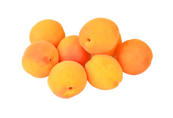 Some ripe apricot, isolated on white background
