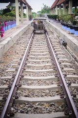 Fototapeta premium Railway fixing train