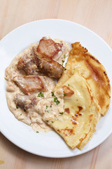 pancakes with meat