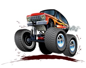 Fototapeta na wymiar Cartoon Monster Truck