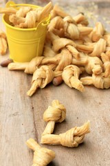dried bean curd on wood vintage