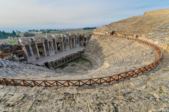 Ancient Amphitheater at city of Hierapolis, Pamukkale, Turkey