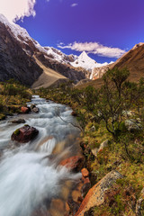 Mountain landscape in the Andes, Peru, Cordiliera Blanca