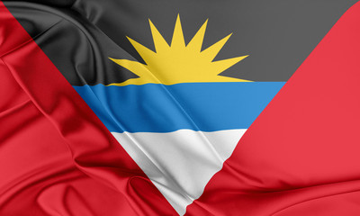 Antigua and Barbuda Flag. 