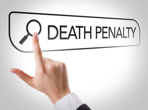 Death Penalty written in search bar on virtual screen