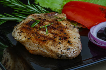 Grilled pork steak