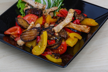 Fried pork with vegetables