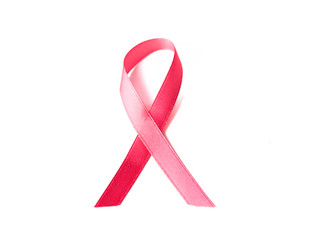 close up of pink cancer awareness ribbon