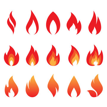 vector set of fire flames