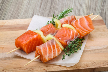 Salmon skewer
