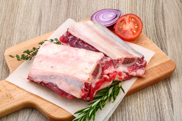Raw beef ribs