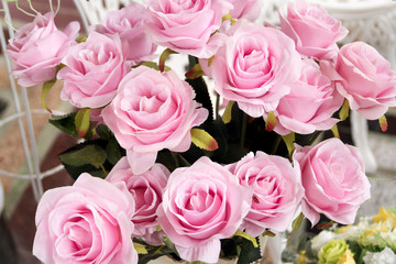 Group of fabric rose flower