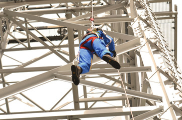Mannrettung am Mast / Klettern