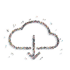 people in the shape of clouds.