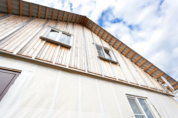 External wall insulation in wooden house