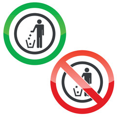 Recycling permission signs