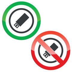 USB stick permission signs