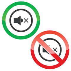 Mute sound permission signs