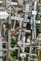 Hill of Crosses with Wooden Crosses