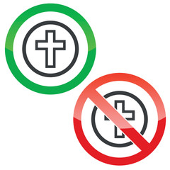 Christian cross permission signs