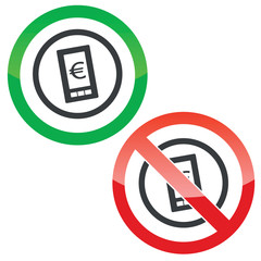 Euro on screen permission signs