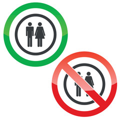 Man and woman permission signs