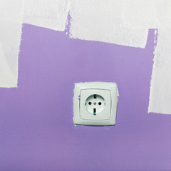 Electrical outlet on wall