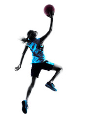 Obraz premium woman basketball player silhouette