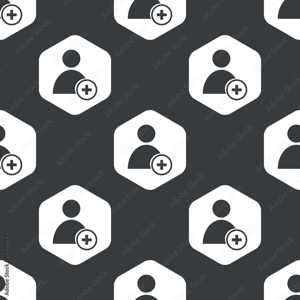 Poster black hexagon add user pattern