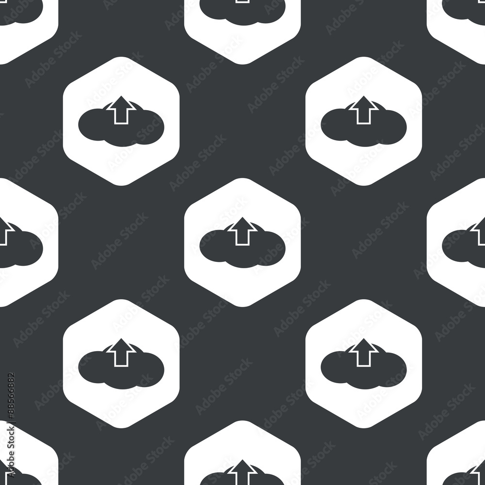 Poster black hexagon cloud upload pattern