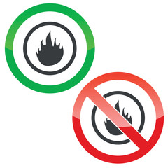 Fire permission signs
