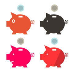 Vector Money Pig Banks Set