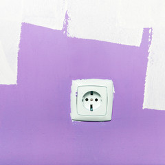 Electrical outlet on wall