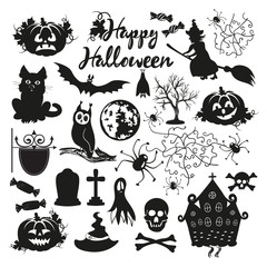Obraz premium icon set for Halloween on a white background