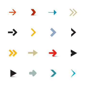Simple Vector Arrows Set on White Background