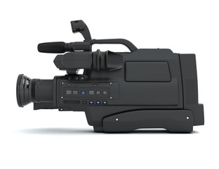 Professional video camera side view