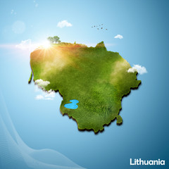 Realistic 3D map of Lithuania