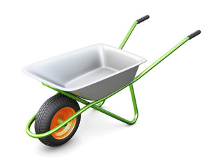Wheelbarrows isolated on white background
