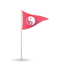 Golf flag with a ying yang