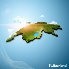 Realistic 3D Map of Switerland