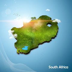 Realistic 3D Map of South Africa