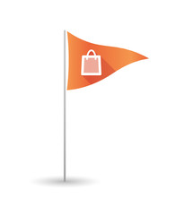 Golf flag with a shopping bag
