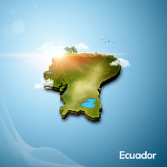 Realistic 3D Map of Ecuador